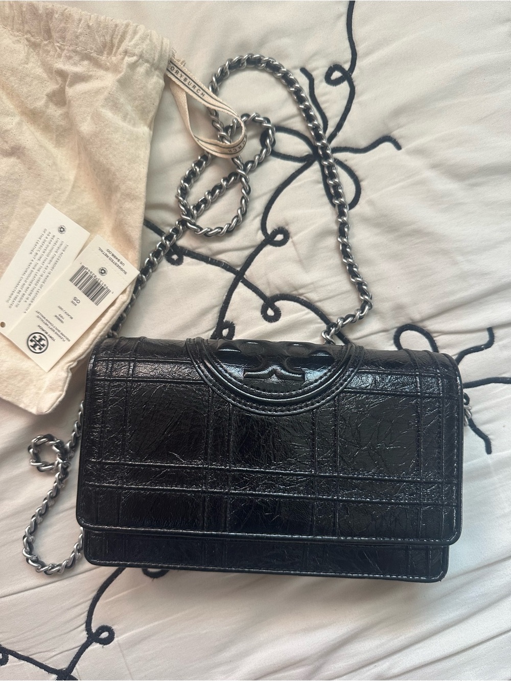 Tory Burch Soft Square Quilt Chain Crossbody Wallet